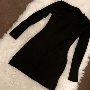 Open back short black dress